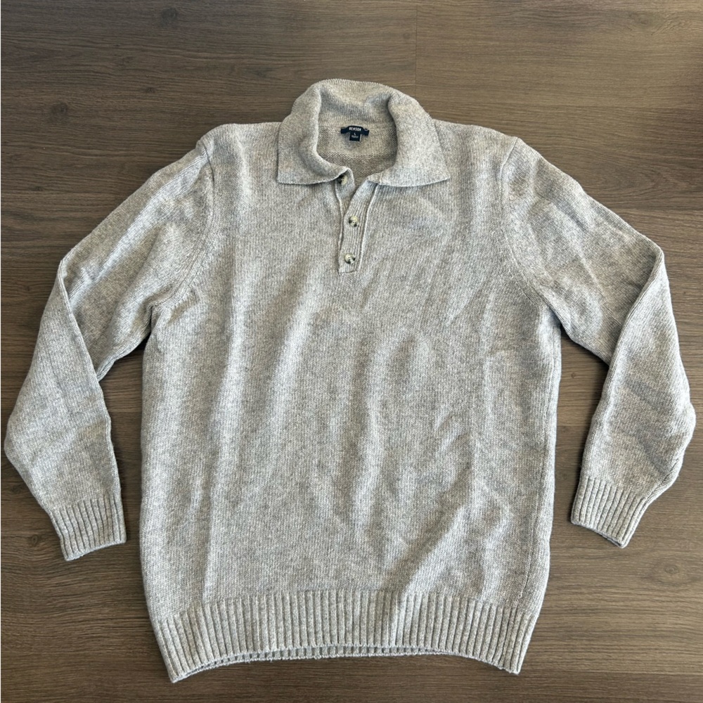 Benson Julian Stretch-Wool Polo Sweater, Size Large